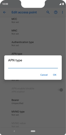 Key in default and press OK.