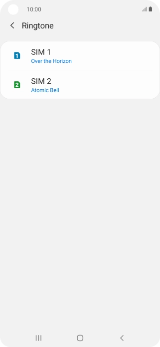 Press the name of the SIM. Press the name of the SIM.