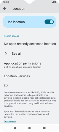 Press App location permissions.