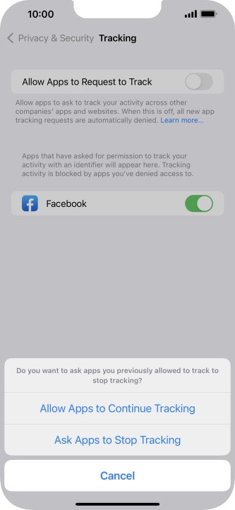 If you turn off the function, press the required setting.