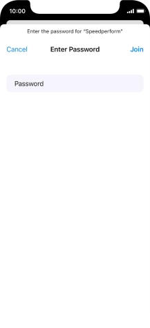 Key in the password for the Wi-Fi network and press Join.