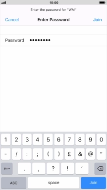 Key in the password for the Wi-Fi network and press Join. Key in the password for the Wi-Fi network and press Join.