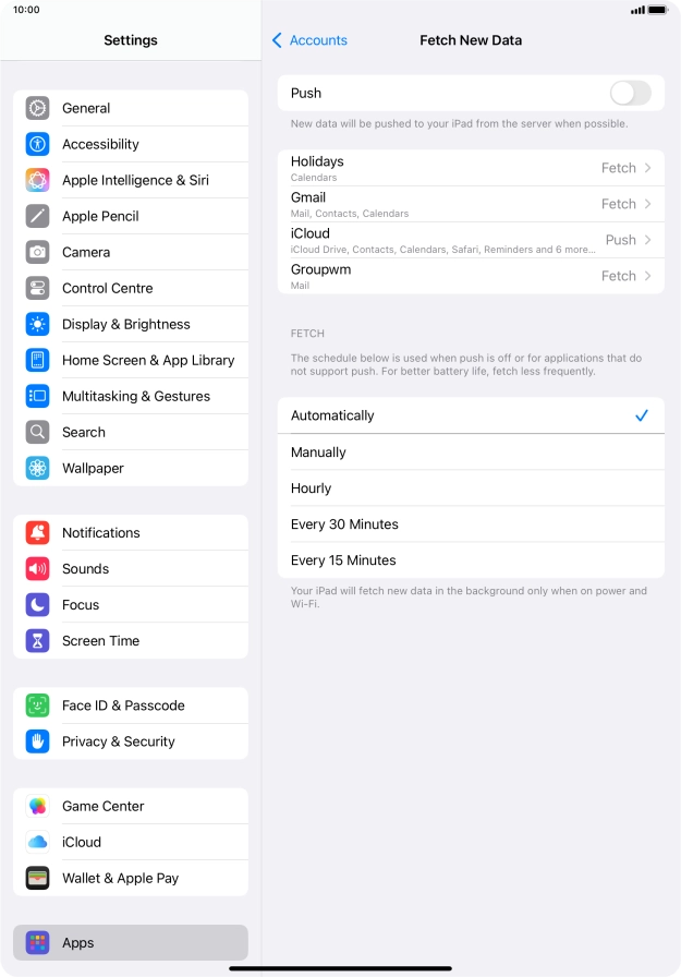 If you turn off the function, press the required setting.