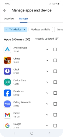 Press the required app.