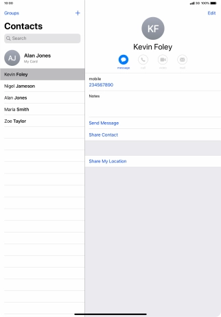 Press the new contact icon.