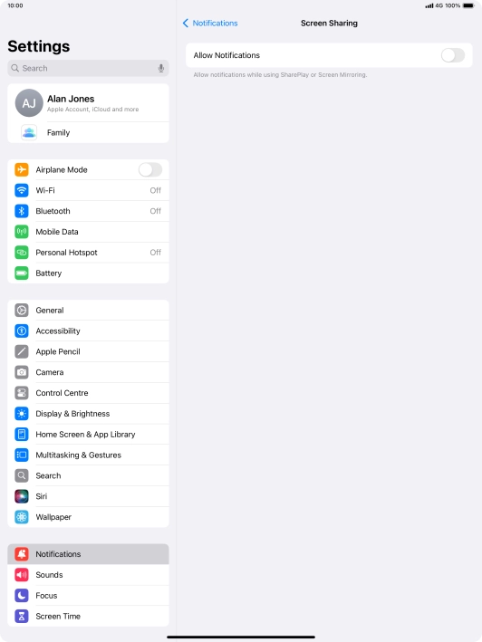 Press the indicator next to 
