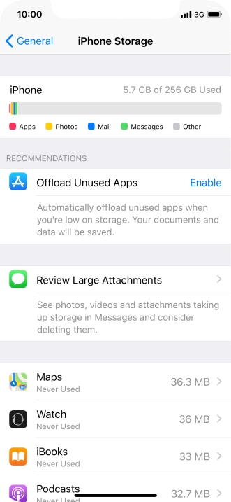 Press the required app.
