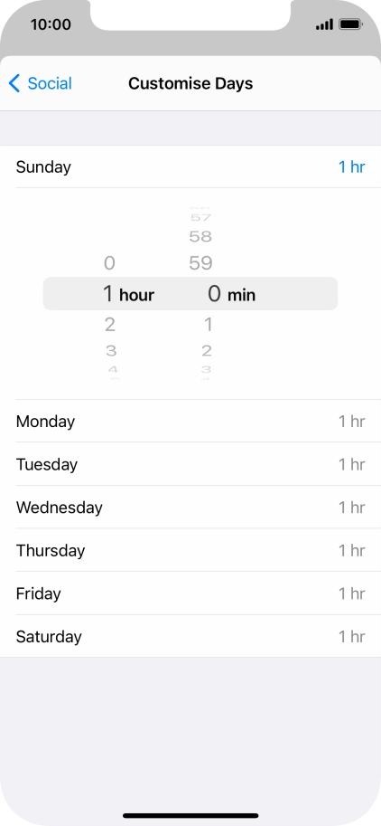 Select the required time limit.