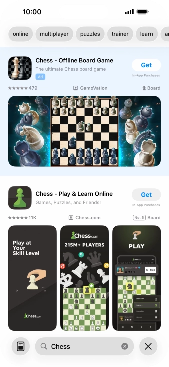 Press the required app.