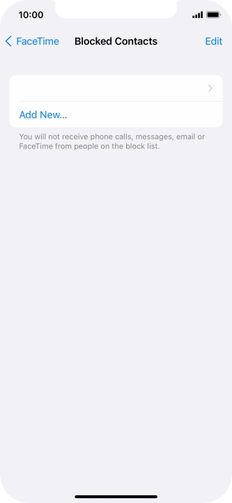 Press Add New... and follow the instructions on the screen to block a contact.