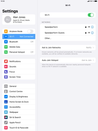 Press the required Wi-Fi network and key in the password for the Wi-Fi network.