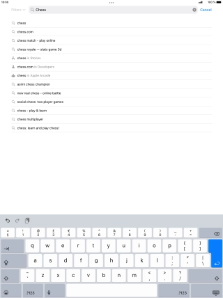 Key in the name or subject of the required app and press enter.