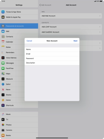Press Description and key in the required name.