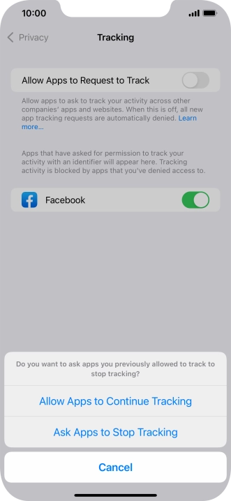 If you turn off the function, press the required setting.