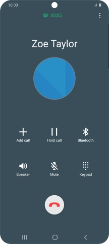 Press the end call icon. Press the end call icon.