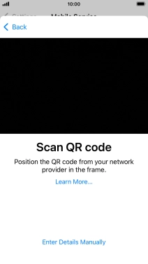 Place the QR code you've received inside the phone camera frame to scan the code.