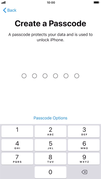 Press Passcode Options.