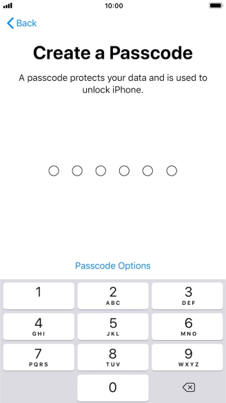 Press Passcode Options.