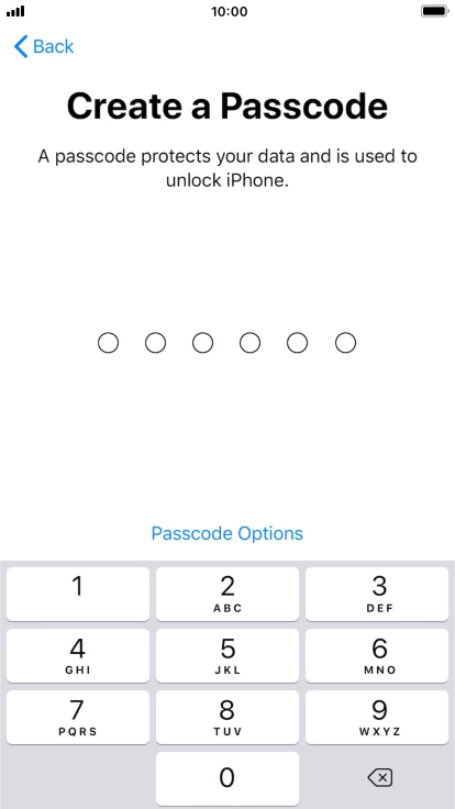 Press Passcode Options.