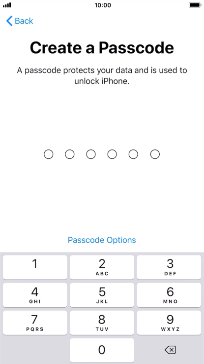 Press Passcode Options.