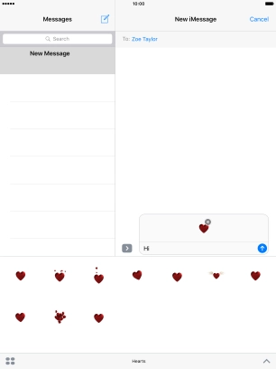 Press the send icon when you've finished your iMessage. Press the send icon when you've finished your iMessage.
