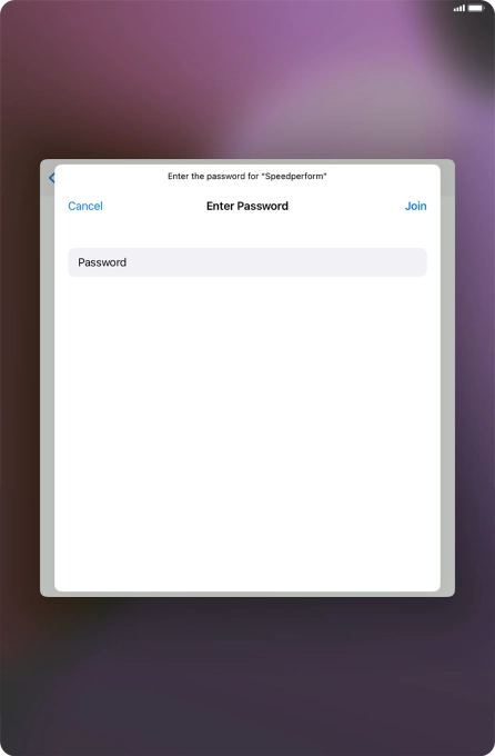 Key in the password for the Wi-Fi network and press Join. Key in the password for the Wi-Fi network and press Join.