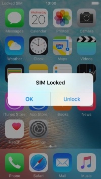 If your SIM is locked, press Unlock.