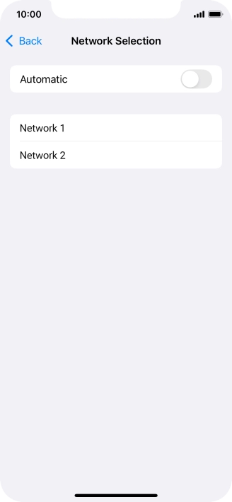 If you turn off the function, press the required network.