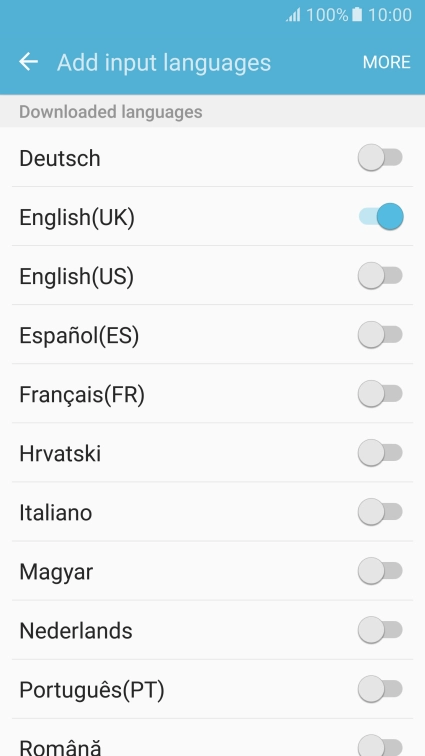 Press the required language to add it.