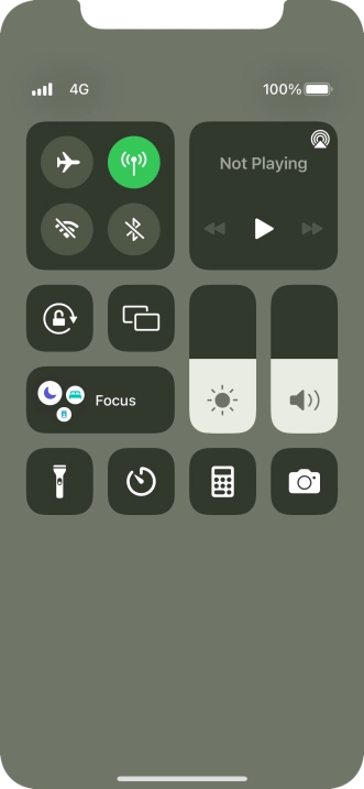 Press the flight mode icon to turn the function on or off.