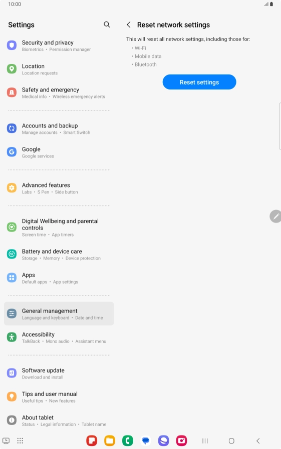 Press Reset settings.