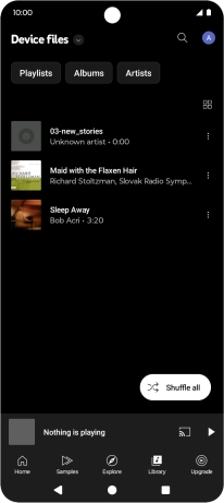 Press the required audio file.
