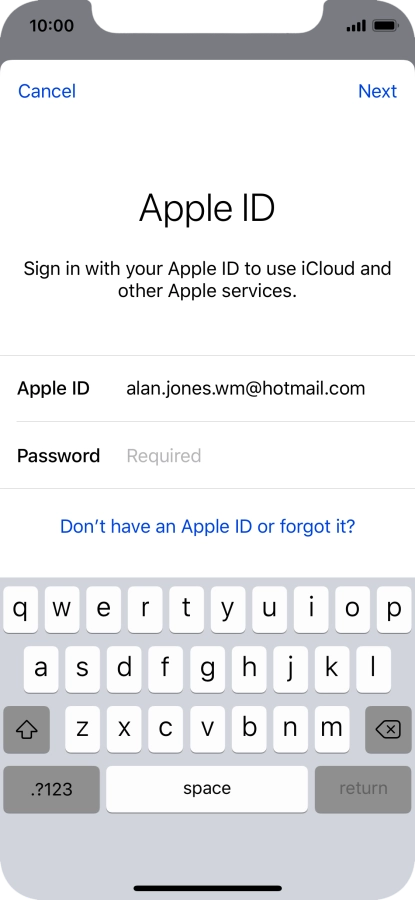 Press the field next to 