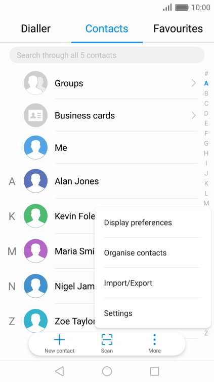 Press Import/Export.