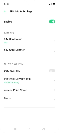 Press Preferred Network Type.