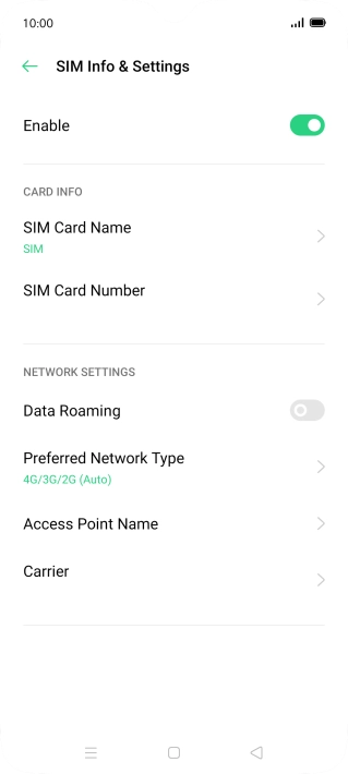 Press Preferred Network Type.