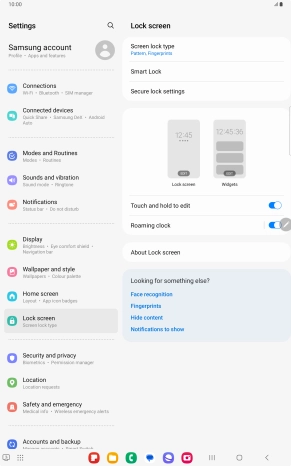 Press Screen lock type and key in the additional lock code you created earlier.