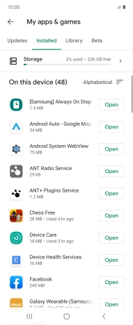 Press the required app. Press the required app.