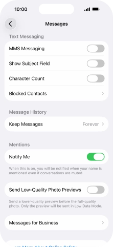Press the indicator next to 