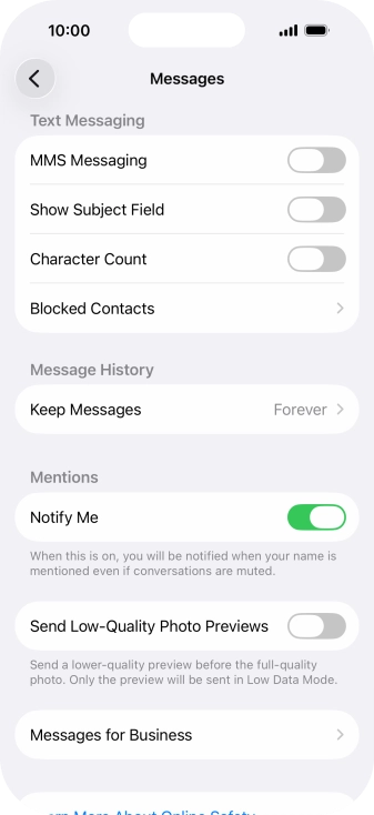 Press the indicator next to 