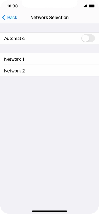 If you turn off the function, press the required network.
