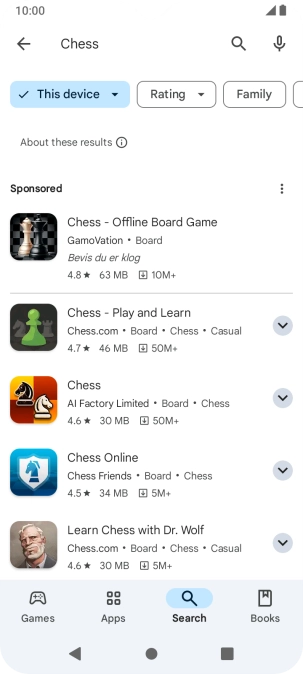 Press the required app.