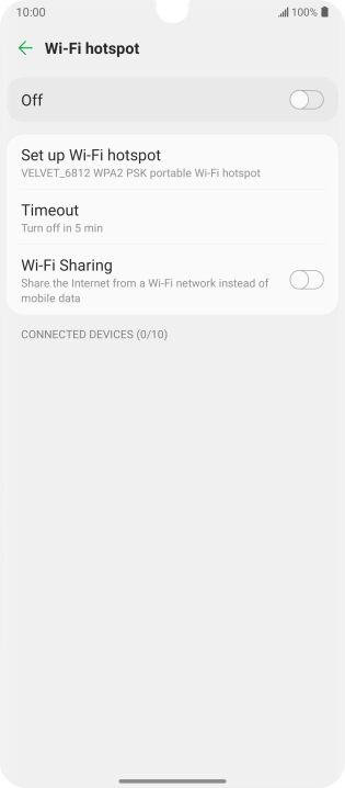 Press Set up Wi-Fi hotspot.