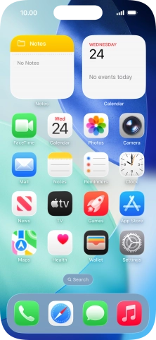 Slide your finger right on the screen to open the widget menu.