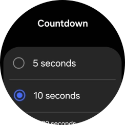 Press the required setting to choose how long the countdown should be before your smartwatch calls the emergency dispatch centre when a hard fall is detected. Press the required setting to choose how long the countdown should be before your smartwatch calls the emergency dispatch centre when a hard fall is detected.