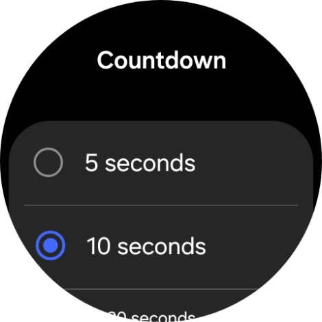 Press the required setting to choose how long the countdown should be before your smartwatch calls the emergency dispatch centre when a hard fall is detected. Press the required setting to choose how long the countdown should be before your smartwatch calls the emergency dispatch centre when a hard fall is detected.