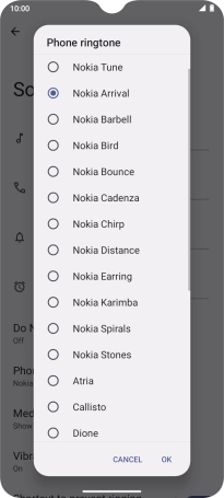 Once you've found a ring tone you like, press OK.