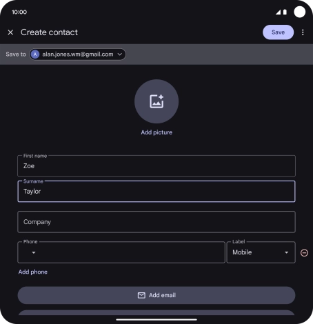Press the field below 