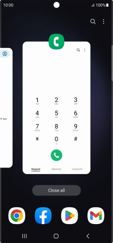 To end one running application, slide your finger upwards on the required application.