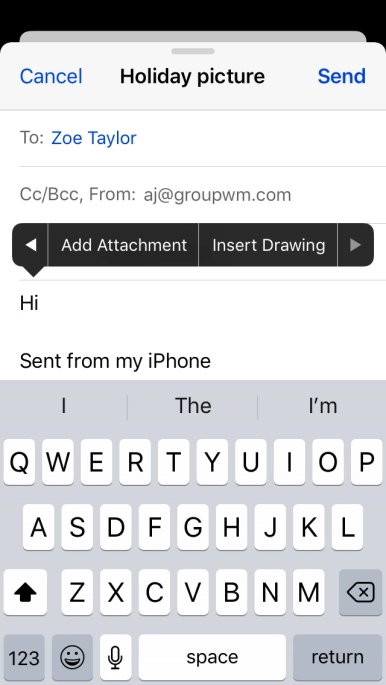 Press Add Attachment and follow the instructions on the screen to attach a document.